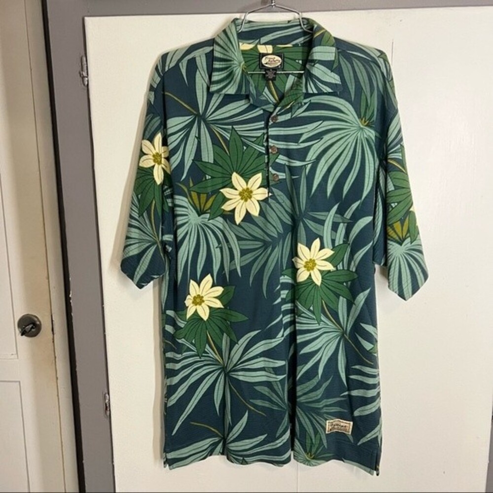 Tommy Bahama Green Hawaiian vintage polo shirt Size Medium